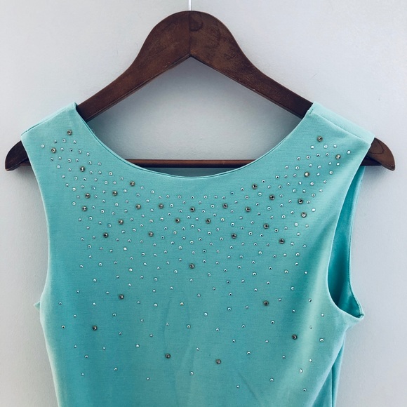 Tea n Rose Bodycon Dress- green with bedazzle M - Picture 3 of 6